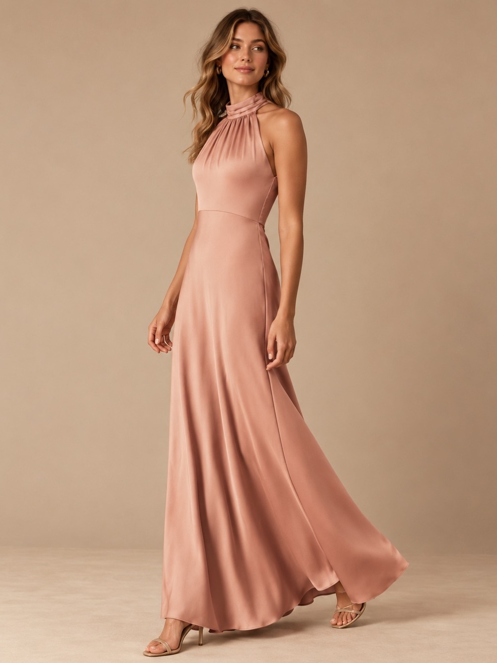 Anthropologie Sachin & Babi Esme High Neck Satin Maxi Dress 10